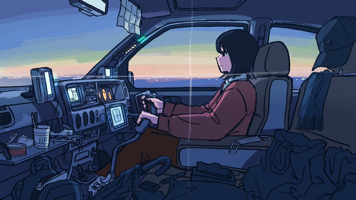Ghenki_Traveler's tweet photo. ど真ん中一点透視図法×青系カラーの絵をよく描いていま�� https://t.co/FtTOn3XPWD