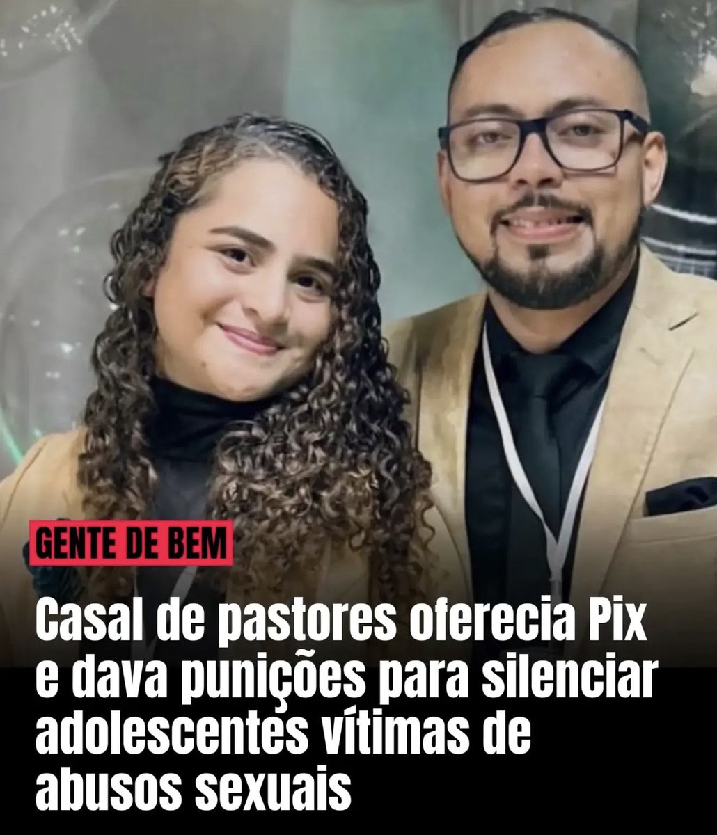 mandstu25's tweet photo. Os pastores evangélicos Wenderson Lima de Souza, de 32 anos, e Arielly Kamyla Moraes de Souza, de 24, foram indiciados pela Polícia Civil de Roraima (PC-RR) por crimes sexuais contra adolescentes. Segundo as investigações, o casal se valia da posição de liderança religiosa para cometer os abusos.