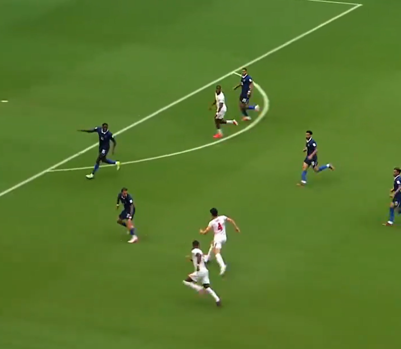 Der_Augustus's tweet photo. We’ve seen how that went when Konaté played passively. Upamecano carried that backline. 

Saliba is outstanding at what a traditional CB is expected to do, but Upamecano is a unicorn profile.

The only CB who can cover midfield gaps, protect RB areas, and solve build-up problems. https://t.co/ySNk1V6ALT