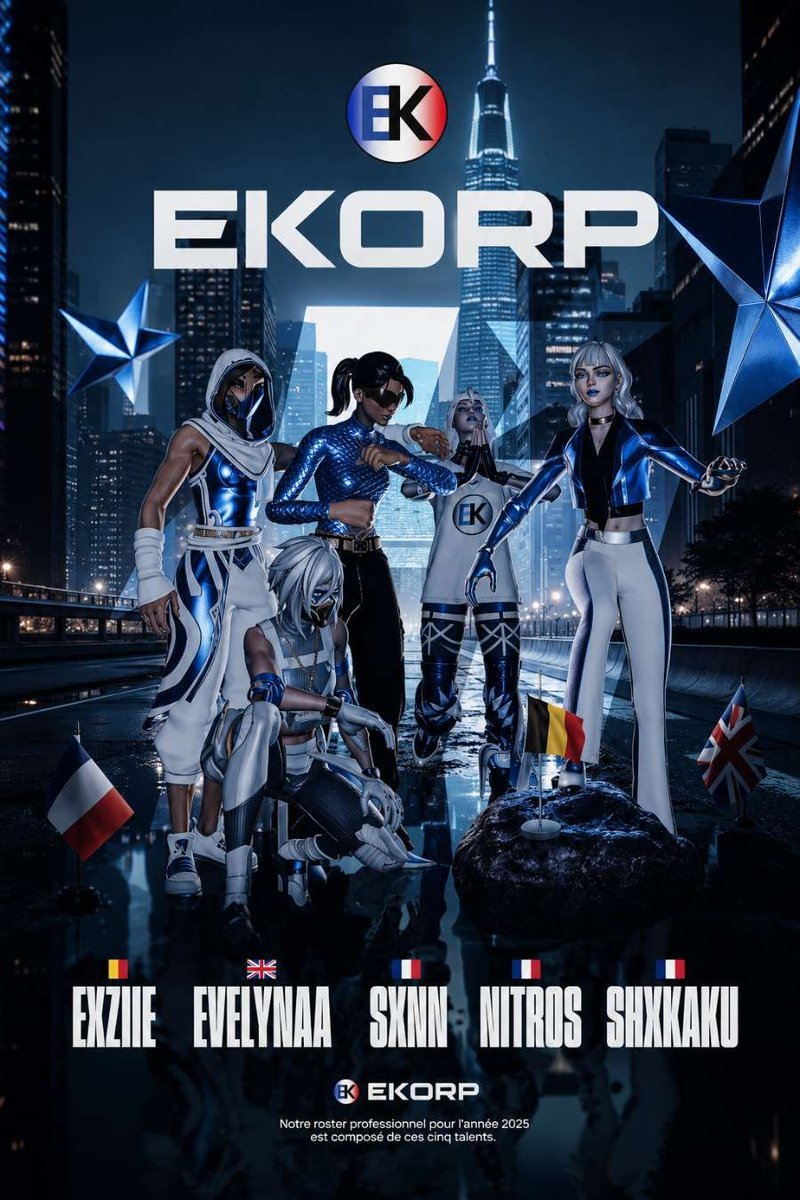 VTZzertox's tweet photo. Voici notre roaster professionel pour l année 2026  #EKwin💙🤍 https://t.co/gAnumcbRaK