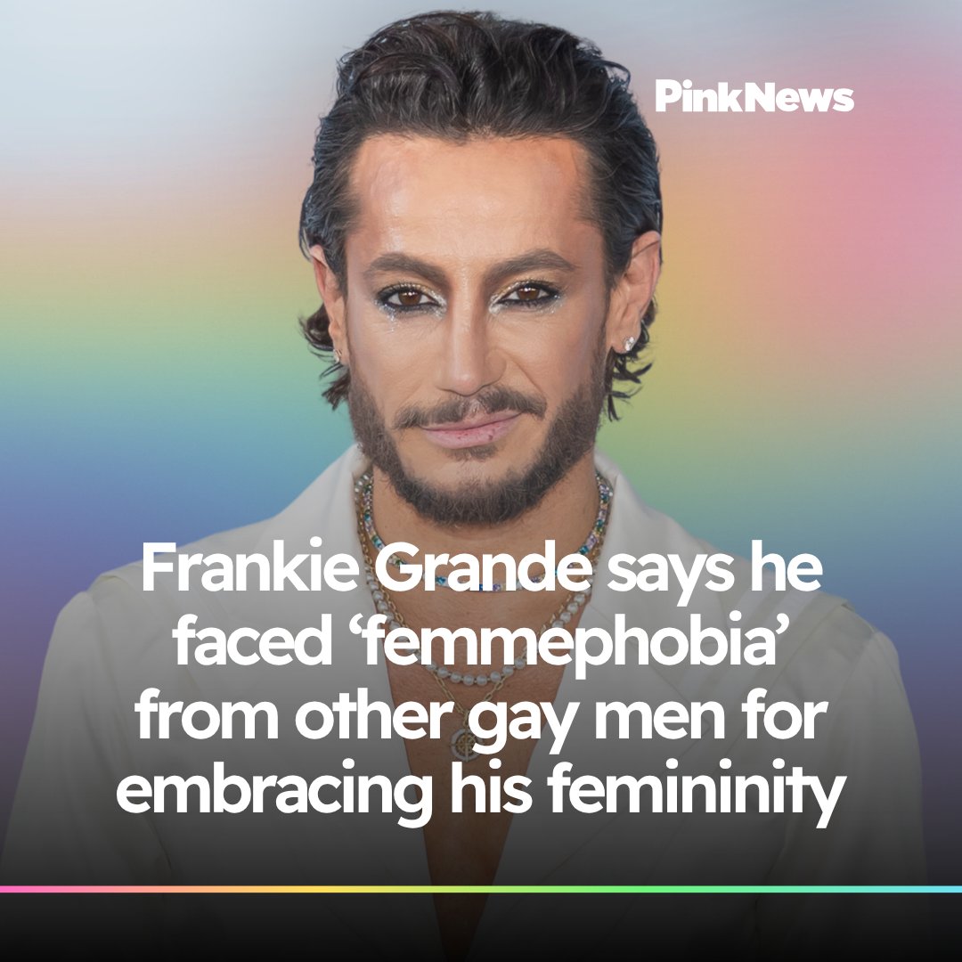PinkNews's tweet photo. Frankie Grande says he faced hate from gay men for embracing his femininity ➡️ https://t.co/zDzB7TxdyE

📷 Getty https://t.co/abSbNdXxFW