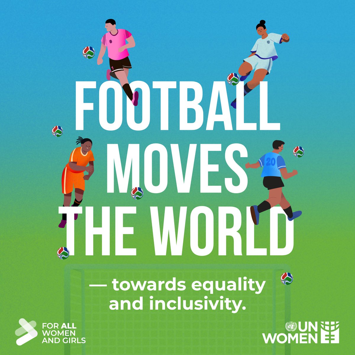 UN_Women's tweet photo. No institution on earth has football's power to make billions of people feel the same thing at the same time.
⚽ Let's use the #WorldCup final to move that power towards equality too—on and off the pitch.
That's #EqualPlay.
Learn more: https://t.co/mcIW8AYhBg
#FIFAWorldCup https://t.co/0QR9z78EF4