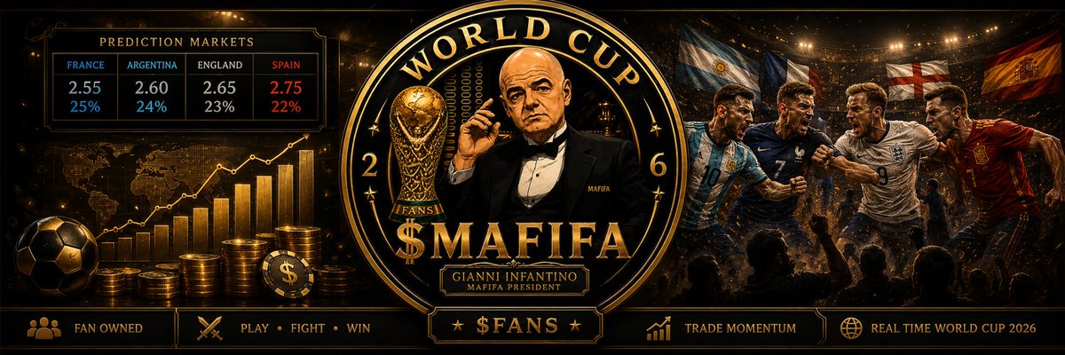 WorldCupFans_26's tweet photo. Today, #Spain and #Argentina battle for the #WorldCup crown🏆

Let's bond $FANS and $MAFIFA on World Cup Final day!🚀

$FANS CA:
Hk8dY6VL7WWJV4WQeeLvn5ZPfXr3LfHeuZ8r5nispump

$MAFIFA CA:
8T62sG6v7BEmWc2MdipXDDQSe5sVdCd7TWPquCjDpump

We're doing our best to launch Predictions and 3D Brawls with wagers in time for the final match.

After the World Cup, the WCF game will evolve into a new game while retaining its core foundations.