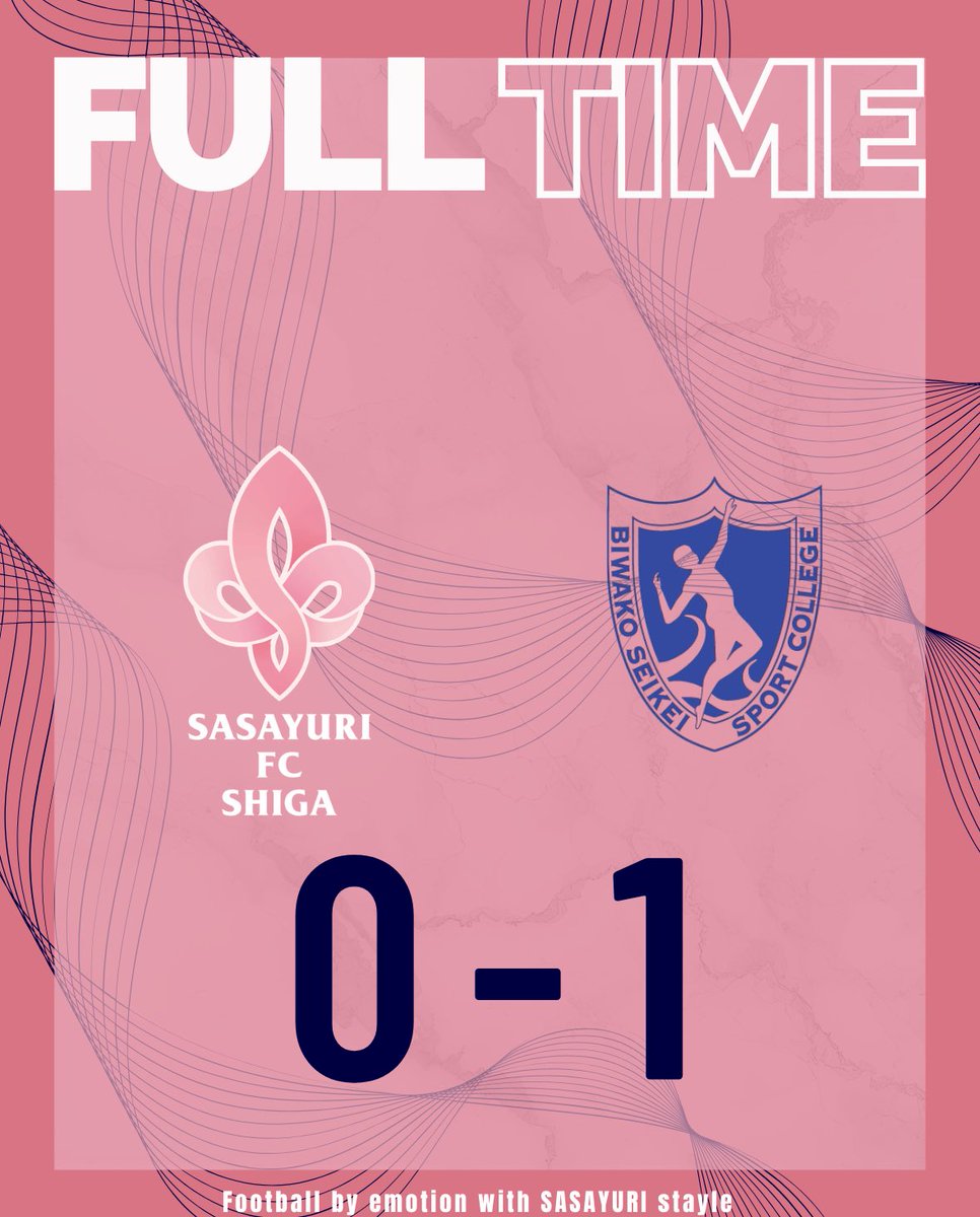 sasayuri_shiga's tweet photo. 試合終了
#皇后杯滋賀県予選
#SASAYURIFCSHIGA 0-1 #びわこ成蹊スポーツ大学
#SASAYURI
#SASAYURIvsびわこ
#一凛を花束に https://t.co/uJJ9ruRfoC