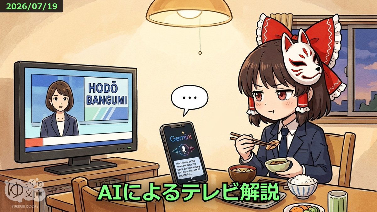 ◇AIによるテレビ解説 実家にもどって、食事中はテレビを見るように