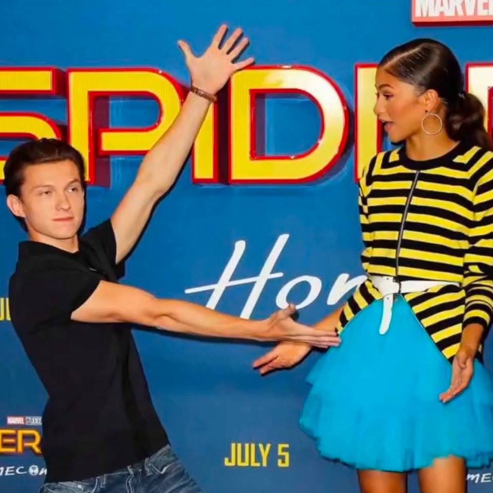TomdayaTimeline's tweet photo. from tom grinning from ear to ear saying he did the will smith thing to his girlfriend zendaya in 2017 to them recreating the picture in 2026 as husband and wife https://t.co/UecIpoWDYA