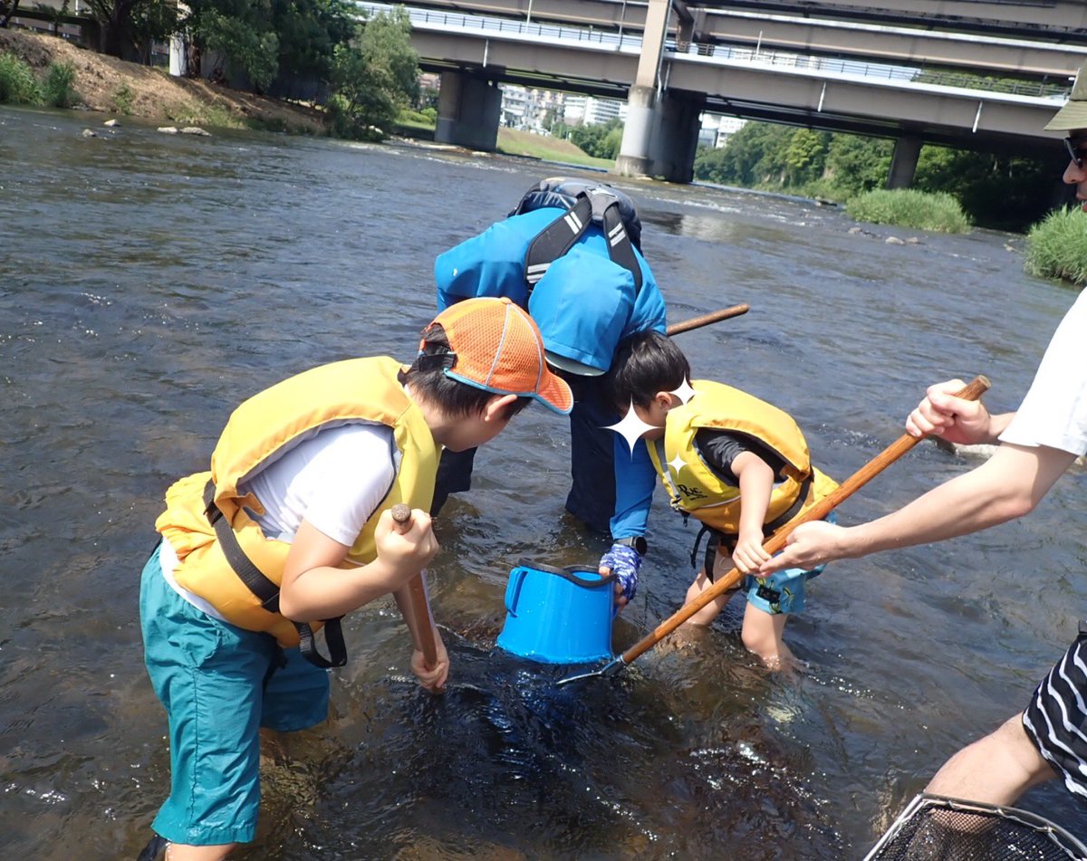 infoeqtm's tweet photo. 今日は「あそびばせんだい」の広瀬川での川遊びお手伝い🐟生き物探しではモクズガニ、ギバチ、ヌマチチブなどが見つかりました。天気もよい一日だったので、川流れ、気持ちよかった🍃 #広瀬川 #仙台 https://t.co/OZGxNTBBE9