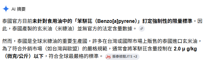 CodyBennington4's tweet photo. @pitt9244 中國油先不說，泰國確實沒有訂定標準，但出口到國外都會依照該國市場標準製造，所以進口台灣的玄米油或棕梠油都會控制在2.0 μ g/kg 現在也確實很多人都只買進口油，像是紐西蘭、美國、西班牙、義大利、法國、泰國 https://t.co/6KFhqDwwa1