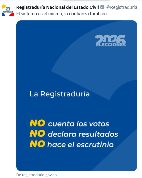 noticero1's tweet photo. PARA QUÉ DIABLOS SIRVE LA REGISTRADURÍA?
La registraduría solo sirve para avalar la trampa.
Los votos los "cuentan" los bandidos de Thomas Greg and Sons. 
Entre Netanyahu y Trump pusieron la plata y eligieron su títere CIPAYO. https://t.co/cTWmYckBm1