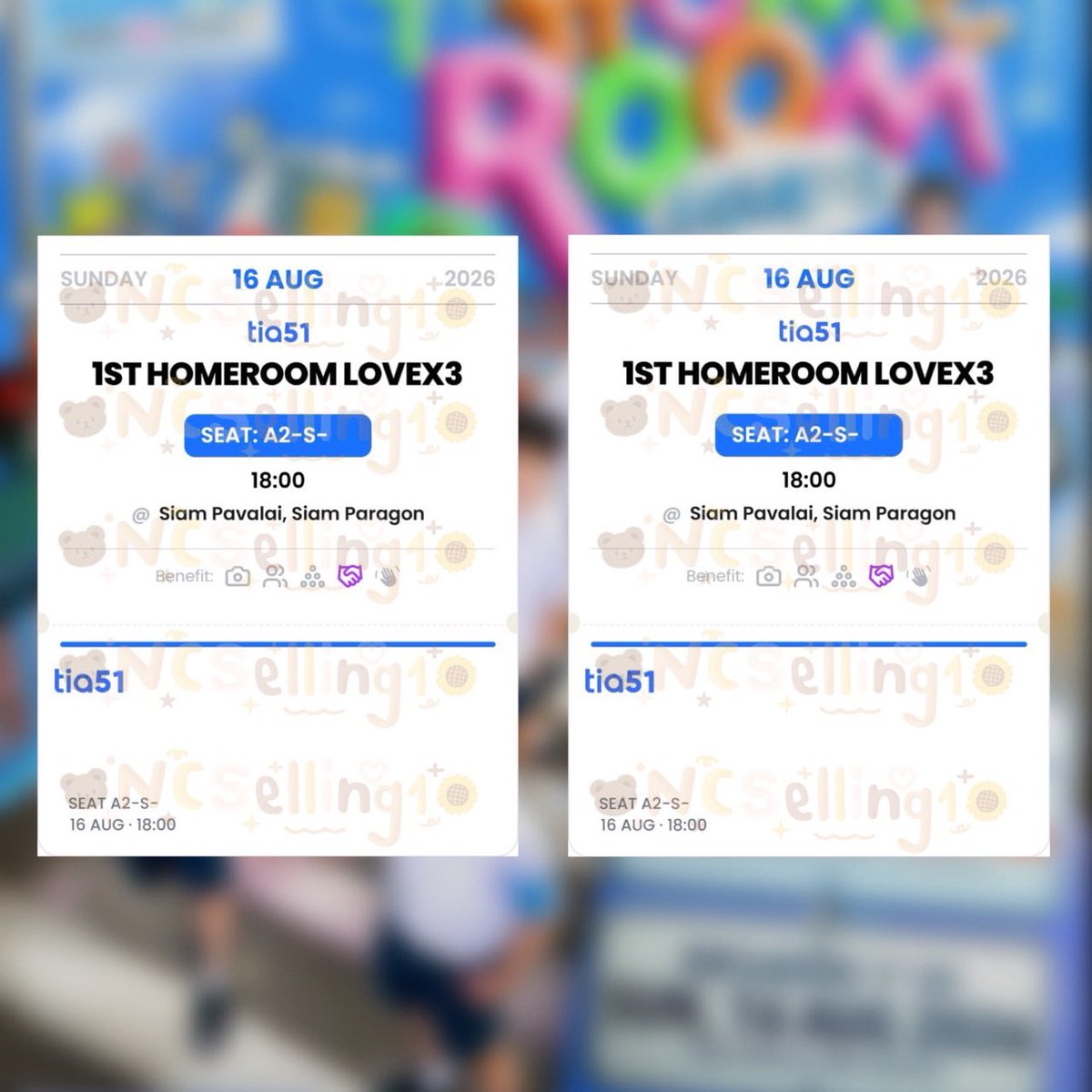 Ncselling1's tweet photo. ✿ #LOVEx3_1stHomeroom ✿

シ ได้ A2 ที่นั่งกลางๆ ที่ดี
♡ รวมทั้งหมด =  2 ใบ ♡

───────•°❀°•───────

♡‧:❉: ขอบคุณที่ใช้บริการค่ะ :❉:‧♡
▃ ▄ NOT for Sell, SOLD OUT ▄ ▃ 

#ผลงานกดบัตรNCSelling1 https://t.co/r9H8cR0epl