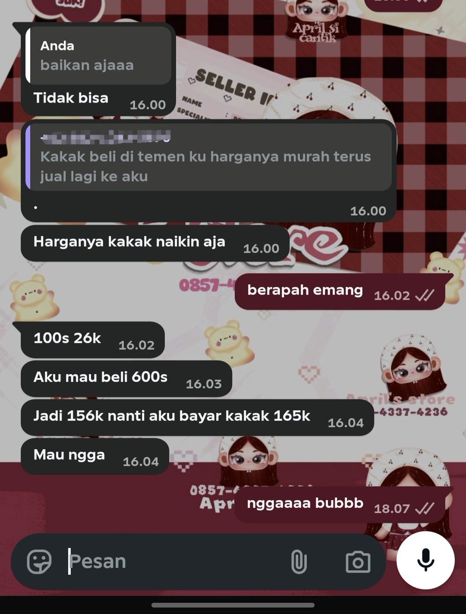 hppyaprll's tweet photo. guys yang kaya gini beneran kah? atau skemer jujur aku baru banget chatan sama orang ini 😭 aga bingung alasannya kelahi ama temennya dan langsung ditotalin hargaa yang harus kubeli di temennya. kayaa hah?? 😭😭🙏 sorry yah buat mbanya aku bnran nanya di warga x ini https://t.co/P2SqEmBXNj