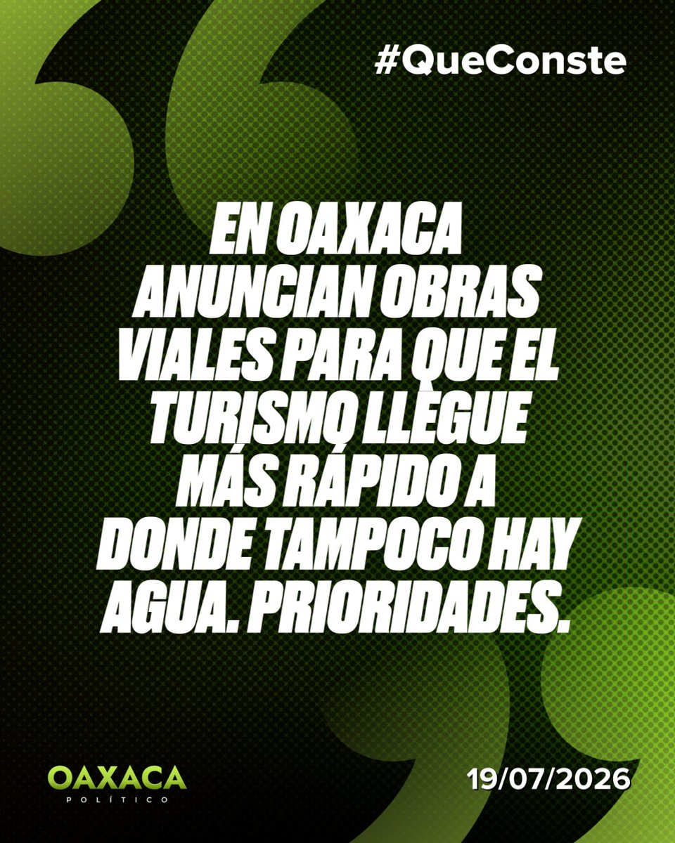 OaxacaPolitico's tweet photo. #QueConste  #OaxacaSinAgua #PrioridadesOaxaca #TurismoSinAgua #CrisisHídricaOaxaca Oaxaca, Escasez de agua, Turismo https://t.co/qPN5RFuW0V