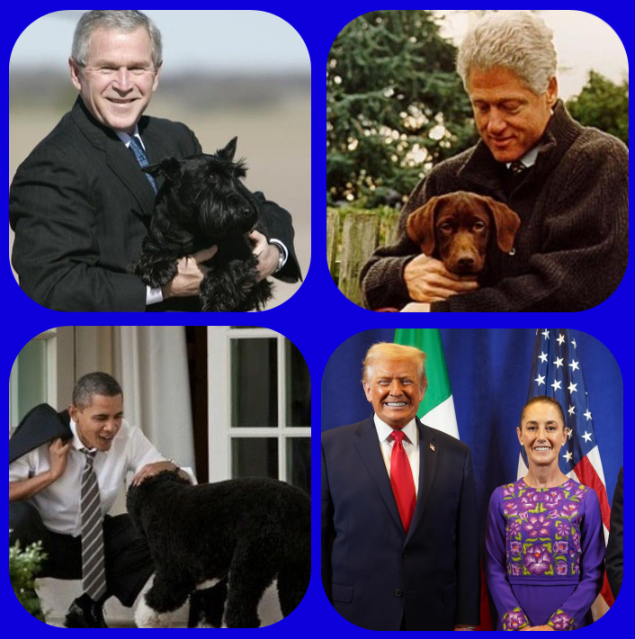 FarroRobot's tweet photo. Presidentes gringos y sus mascotas. https://t.co/03YuwunDpd