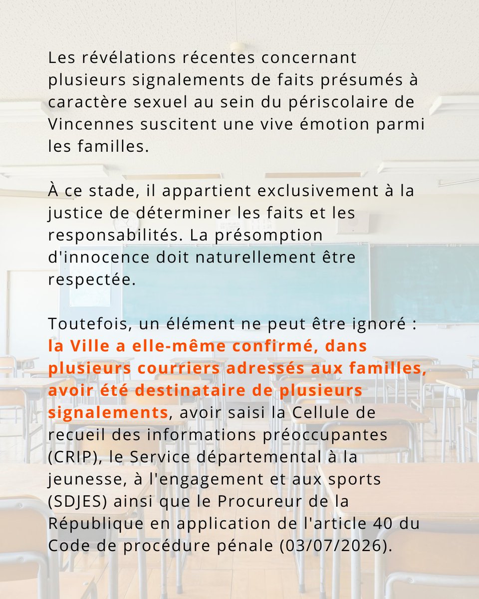 GabrielDurandRN's tweet photo. 🚨 Protégeons nos enfants

Nous demandons : 
✅ Plus de transparence sur les mesures mises en œuvre par la Ville. 
✅ Un bilan public des procédures de recrutement, de contrôle et de signalement. ✅ Des contrôles renforcés des personnels https://t.co/g1QcvzRokD