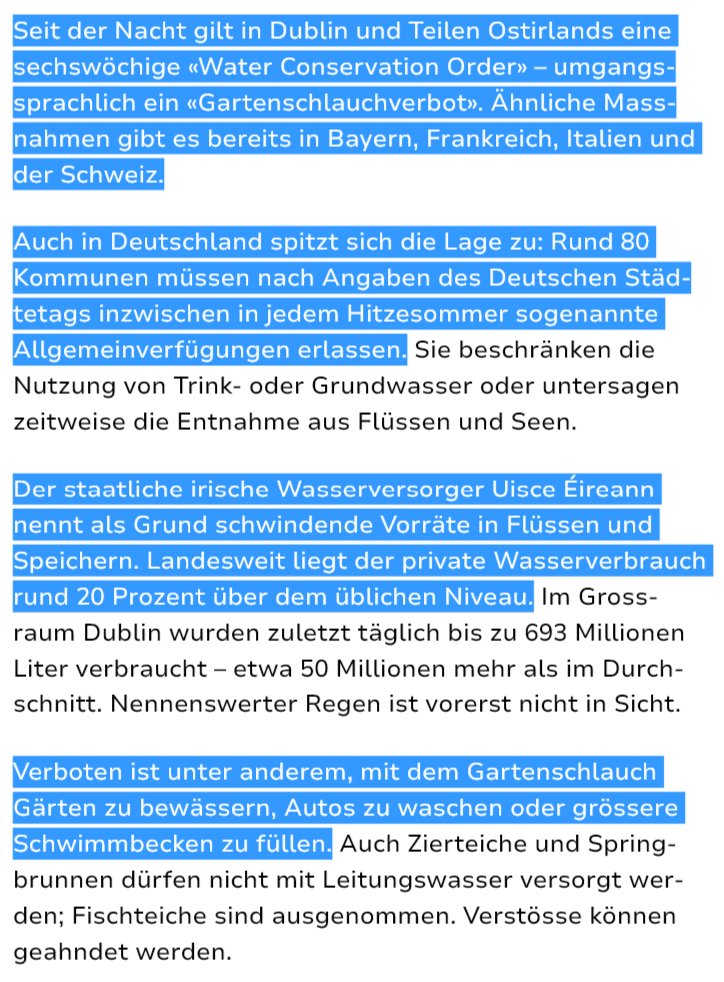 BRechercheteam's tweet photo. In Irland (Mitte-Rechts-Koalition) können sie es nicht auf einen Grünen OB schieben. Was machen die denn da? Oder Italien? In #Irland gibt es seit paar Tagen eine sechswöchige "Water Conservation Order". Achso, ja - Irland = Grün. 🤣 #Trinkwasser #Grundwasser #Wasserverbrauch https://t.co/iteAgI5nyf
