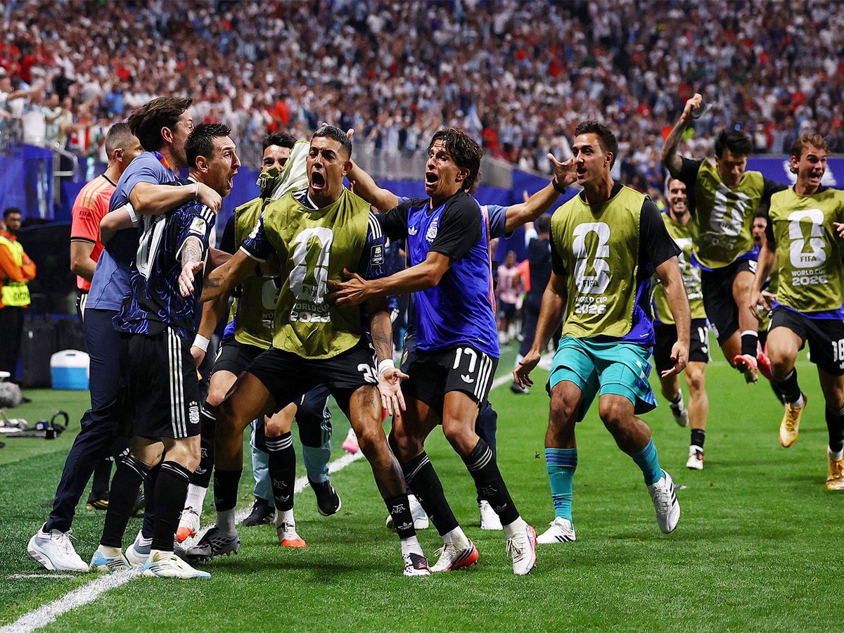 Ruxiiii4's tweet photo. Spain - Argentina. 

World Cup 2026 Final Preview.

Starting with Argentina, they should look to press Spain man-to-man from goal kicks and other restarts. This is the phase of the game where Spain can suffer the most.

Compared to Euro 2024, this Spain side no longer has Nico Williams attacking in behind or a direct reference like Morata for long balls. Instead, they have Baena and Oyarzabal, who both prefer to drop and receive the ball to his feet. That suits Argentina because their centre-backs are excellent at stepping out of the defensive line and anticipating passes into the forwards' feet.

If Argentina go man-to-man, they must be careful when pressing the goalkeeper. Spain are very good at finding the free centre-back through third-man combinations. Even so, this is a good opportunity for Argentina to recover the ball without taking excessive risks because Spain are not as dangerous in this phase of the game as they were in 2024.

In deeper defensive phases, Argentina usually defend in a 4-4-2 that easily transforms into a 4-4-2 diamond, with one of the midfielders stepping out to press Rodri. They defend in a very man-oriented way inside their block, often not worrying about leaving space in front of the defensive line because both centre-backs are comfortable stepping out to challenge opponents.

However, if one of Spain's midfielders drops outside Argentina's block to dictate play, Argentina's midfielders will probably not follow. That could allow Spain to control possession. I expect Rodri and Fabián to position themselves deeper and outside Argentina's midfield block at times, creating space between the lines for Dani Olmo and Oyarzabal.

This is also one of the few matches where it makes sense to allow Lamine Yamal to move inside more often. If Spain can consistently pull Mac Allister and Enzo out of position through Argentina's man-oriented pressing, spaces could appear between the lines. With Argentina's centre-backs occupied by Olmo and Oyarzabal, Lamine could receive freely in central areas. Argentina haven't been defending very zonally, so if the midfielders are pulled out of position, we might not see the wingers covering the inside spaces.

The big tactical question for Spain is who joins the front line when they attack in their usual 2-3-5 structure. Will it be Cucurella, Fabián or Pedro Porro? They have used all three options at different moments. Usually, they look more comfortable when Cucurella pushes up and Fabián stays deeper to protect the team and maintain the 2+3 rest defence, with Porro relying more on occasional dynamic advantages by arriving late from behind.

Overall, Spain have better defensive organisation than Argentina. They usually defend in a zonal 4-4-2 mid-block that becomes a 4-4-2 diamond when pressing higher. Argentina, however, may be able to create overloads on either side of Fabián, who often steps out to press, or on either side of Rodri. Argentina are brave enough to look for those advantages. Spain rarely press man-to-man, usually keeping Rodri in front of the defensive line to maintain a +1.

One potential weakness for Spain appears when Fabián leaves his position to press the opposition's #6 in their 4-4-2 diamond. That movement opens the space where Messi usually operates.

Spain could suffer if Argentina manage to pin them back and force them to defend deep inside their own half. When defending deeper, Spain can move into a situational back five, with Rodri covering the right half-space or Baena dropping into the defensive line on the left. Oyarzabal and Olmo will be crucial because of how much defensive work they do.

If Argentina push their right-back into the last line and Baena follows him, Spain could end up defending in a 5-3-2. That might leave Messi with too much space to operate in wide areas, as he did against Egypt and England. On the other hand, the good thing for Spain is that Olmo and Oyarzabal work very hard without the ball and could help Spain defend in a situational 5-4-1 by protecting the midfield line. Spain should be aware of what happened against Egypt and England.

Argentina are generally weaker than Spain in terms of rest defence. They often defend with only a 2+2 structure, committing many players forward, sometimes including both full-backs. Against Spain, however, that may be a worthwhile trade-off. By pushing both full-backs high, Argentina can force Spain to defend deep for long periods and pin them inside their own half. The risk of leaving fewer players behind is reduced because Spain are not especially dangerous in transition.

The same is true of Argentina. They have excellent players for attacking against an organised defence and dominating possession, but they are less suited to defending deep and relying on counter-attacks.

Both teams are filled with players who excel in tight spaces and on the ball rather than in open-field transitions. Messi, Mac Allister, Enzo, Julián Álvarez, Dani Olmo, Baena, Oyarzabal and Lamine Yamal are all technical specialists rather than transition players.

For that reason, the game should naturally evolve into the type of match both teams want: one dominated by possession. Both Argentina and Spain need the ball because that is the phase of the game in which their best players can have the greatest influence.