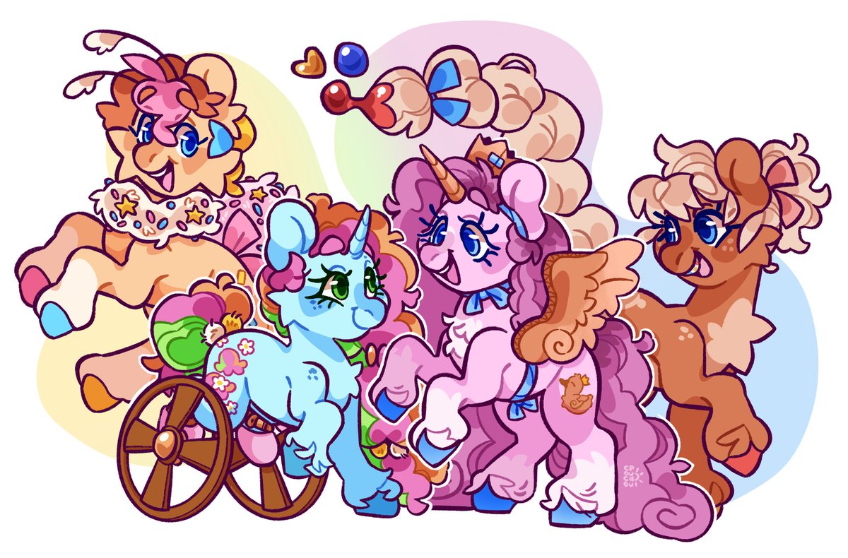 cocopudu's tweet photo. MLP G6 MAIN CAST LEAKED!!! 

what adventures await sprinklebug, sherbet blossom, princess wannabe and snickerdoodle today? 🌷☀️🐛

(i'm kidding teehee :3c just wanted to draw my little ponies, but could u imagine! ⭐️) https://t.co/4v2zgksGkL