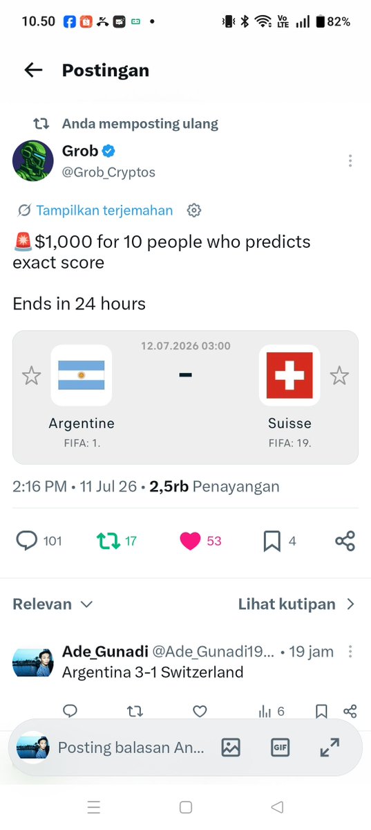 Ade_Gunadi1998's tweet photo. @Borg_Cryptos I have been waiting a long time for the World Cup score prediction prize.
The World Cup is almost over, but you still haven't paid out the prize.
I need that money for my family and to pay off debts. https://t.co/5g9tMGyP0z