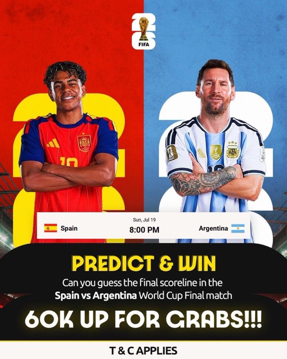 TheEuropeanutd's tweet photo. Spain vs Argentina

₦20,000 each to 3 lucky winners who predict the CORRECT SCORE. 

Rules to win: 
Follow this account 
- Follow my friends @esentry_mssp &amp; @IMTAfrica
- Drop your predictions 

*Please Note:* Predictions end at kick off. Winners will be selected at random. https://t.co/2cx0qP6QpZ