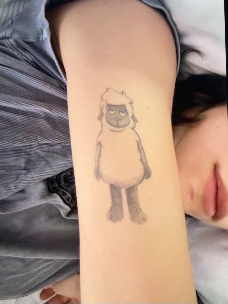 thesadtimesco's tweet photo. the first sad times sheep tattoo https://t.co/jrKi8CqpeA