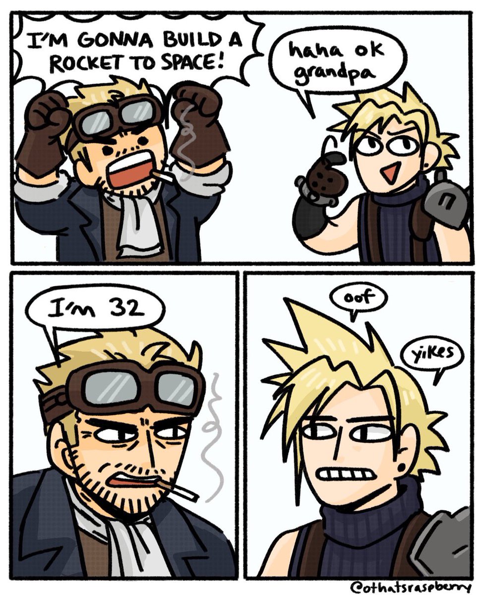 othatsraspberry's tweet photo. this comic is a redux of one from a few years ago, i have to update as i slowly overtake all the grizzled FF old men https://t.co/GmtCWYvpTt