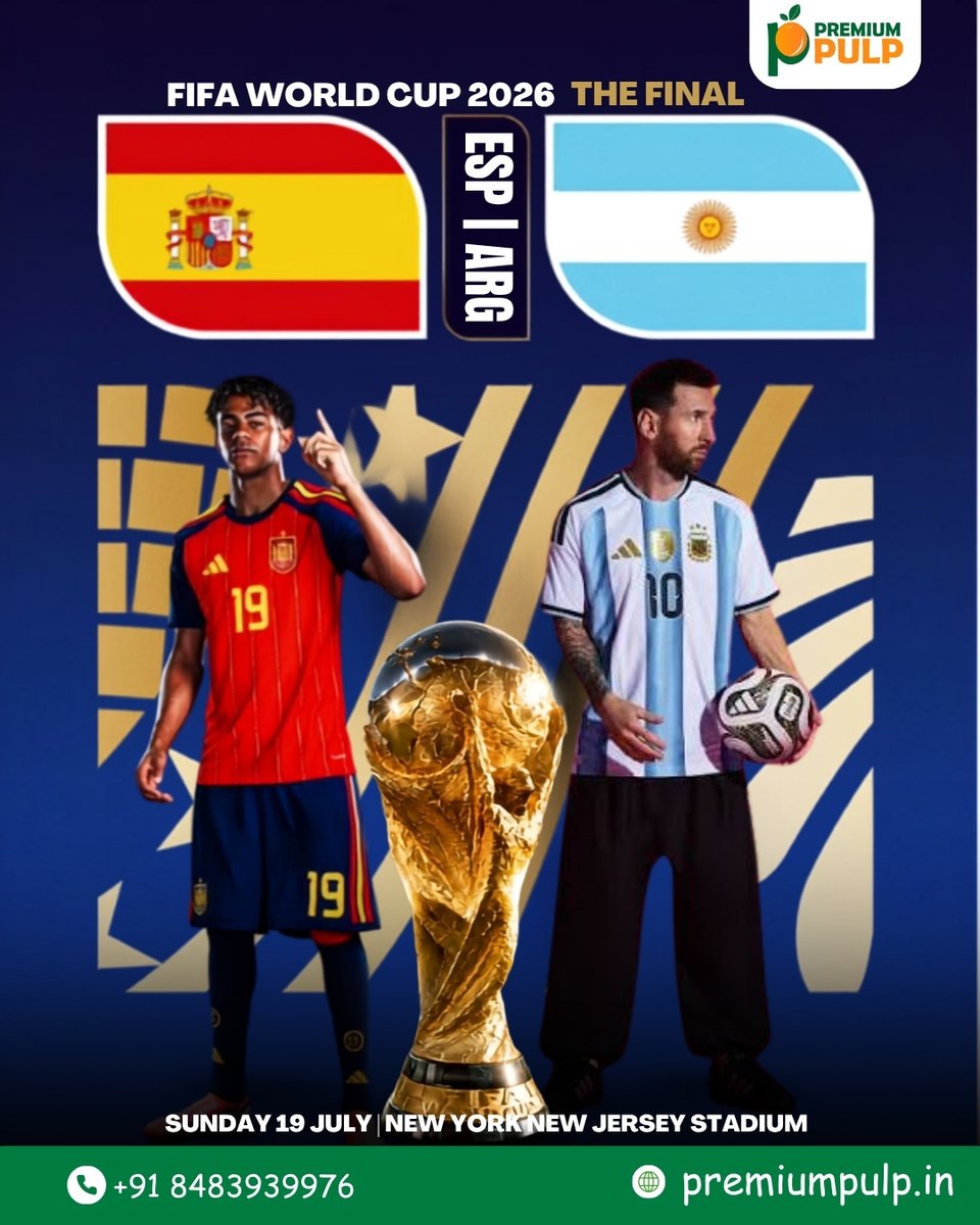 PremiumPulpp's tweet photo. The biggest match deserves the biggest celebration! πβ½
Make every celebration more delicious with Premium Pulp. πΉβ¨
#FIFAFinal #FootballFinal #PremiumPulp #FruitPulp #HORECA #FoodBusiness #CafeMenu #Mocktails #Juices #Desserts #CelebrateWithFlavor https://t.co/ph78N1s0wC