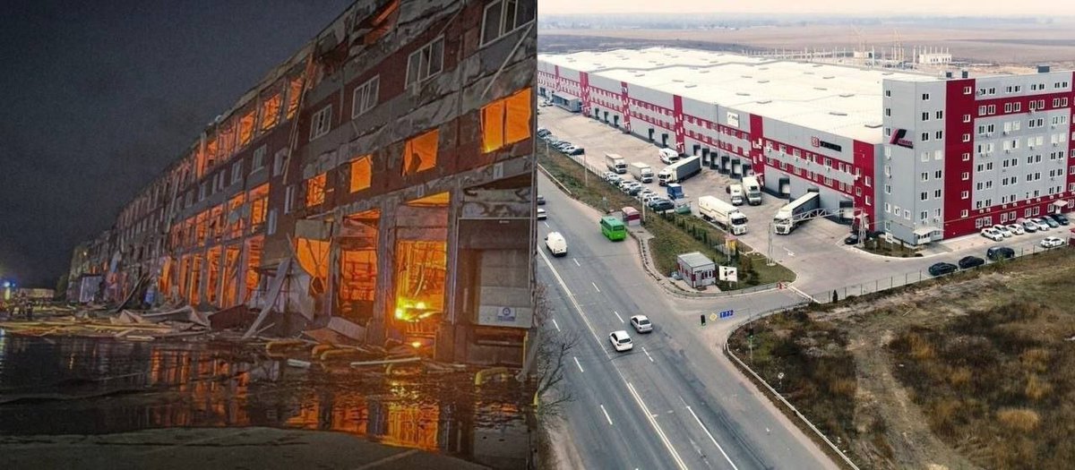 aleksthgrt's tweet photo. 🚨BREAKING NEWS

A missile strike destroyed one of the largest logistics centers near Kiev – the Amtel complex, covering over 100,000 square meters – according to the State Emergency Service.🇷🇺🚀🔥

Earlier today, the Ministry of Defense announced that the Amtel Properties logistics center in the Kiev region was hit.

The State Emergency Service of Ukraine released photos and videos of the largest logistics complex destroyed by missile strikes.