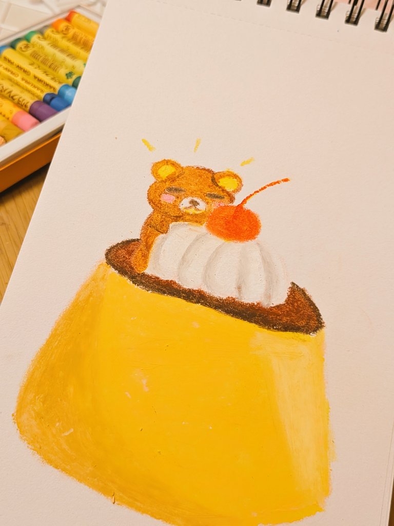pea_kuma's tweet photo. リラックマ、プリンだよ🍮 https://t.co/yAAWf2pV4T