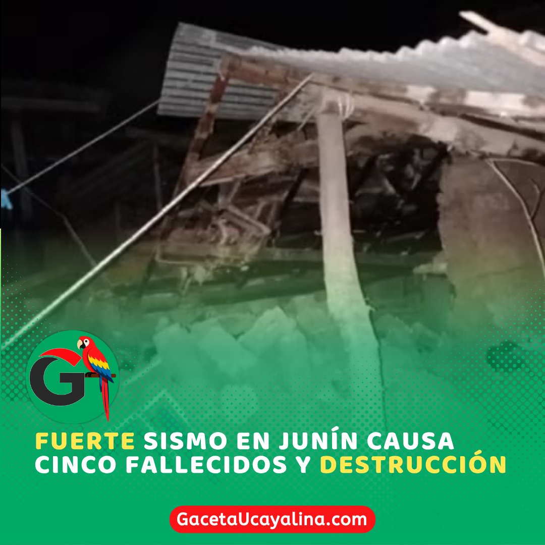 GacetaAmazonia's tweet photo. 🚨🇵🇪 𝗦𝗶𝘀𝗺𝗼 𝗲𝗻 𝗝𝘂𝗻í𝗻 𝗱𝗲𝗷𝗮 𝗰𝗶𝗻𝗰𝗼 𝗺𝘂𝗲𝗿𝘁𝗼𝘀 𝘆 𝘃𝗶𝘃𝗶𝗲𝗻𝗱𝗮𝘀 𝗱𝗲𝘀𝘁𝗿𝘂𝗶𝗱𝗮𝘀 😢⚠️
Noticia Completa: https://t.co/rApIISsIHo
👉️ Dale "MEGUSTA" y "SÍGUENOS" para no perderte ninguna noticia ❤️
#Junín #Sismo #Perú #Emergencia https://t.co/WYQREEFZBw
