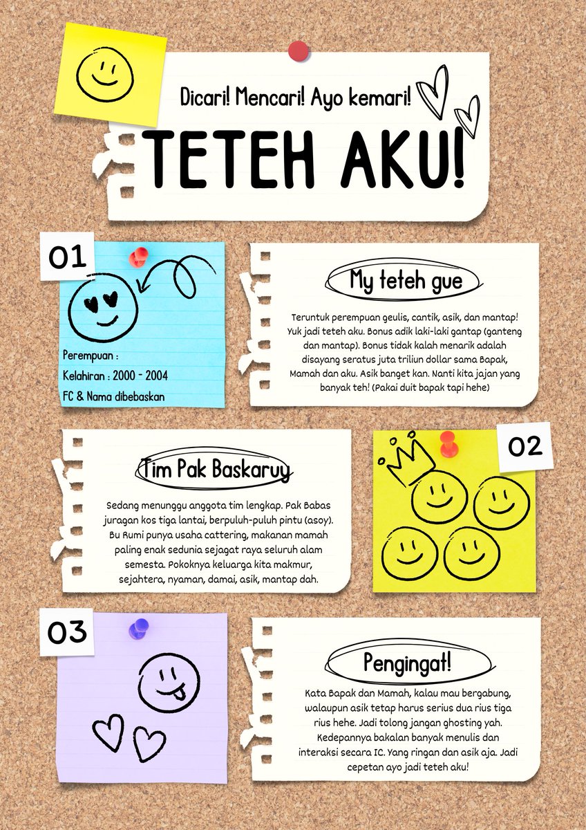 G0GUMABREAD's tweet photo. [ HELP RT ]

DICARI.. MENCARI.. AYO KEMARI! 

Halo semuanya! Lagi mencari teteh aku gue nih. Untuk melengkapi SL asik dan mantap keluarga kecil kami. Ketentuannya mudah kok. Yang tertarik hayuk segera merapat dan kita diskusi bersama. 

Terima kasih! 😁 https://t.co/8MHI0WheIu