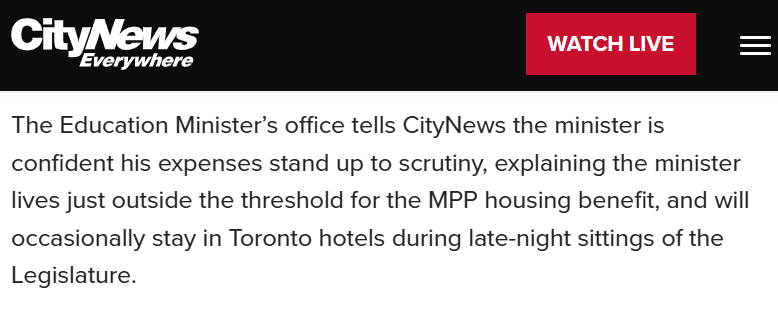 jillpromoli's tweet photo. ...[Calandra's] press secretary said in a statement.

“It is not comparable to equate those events, which are open to all residents, with the kinds of personal expenses some trustees have billed to taxpayers."

The Minister set a high bar for trustees. Can MPPs meet it? #onpoli https://t.co/FNckqNFTJ5