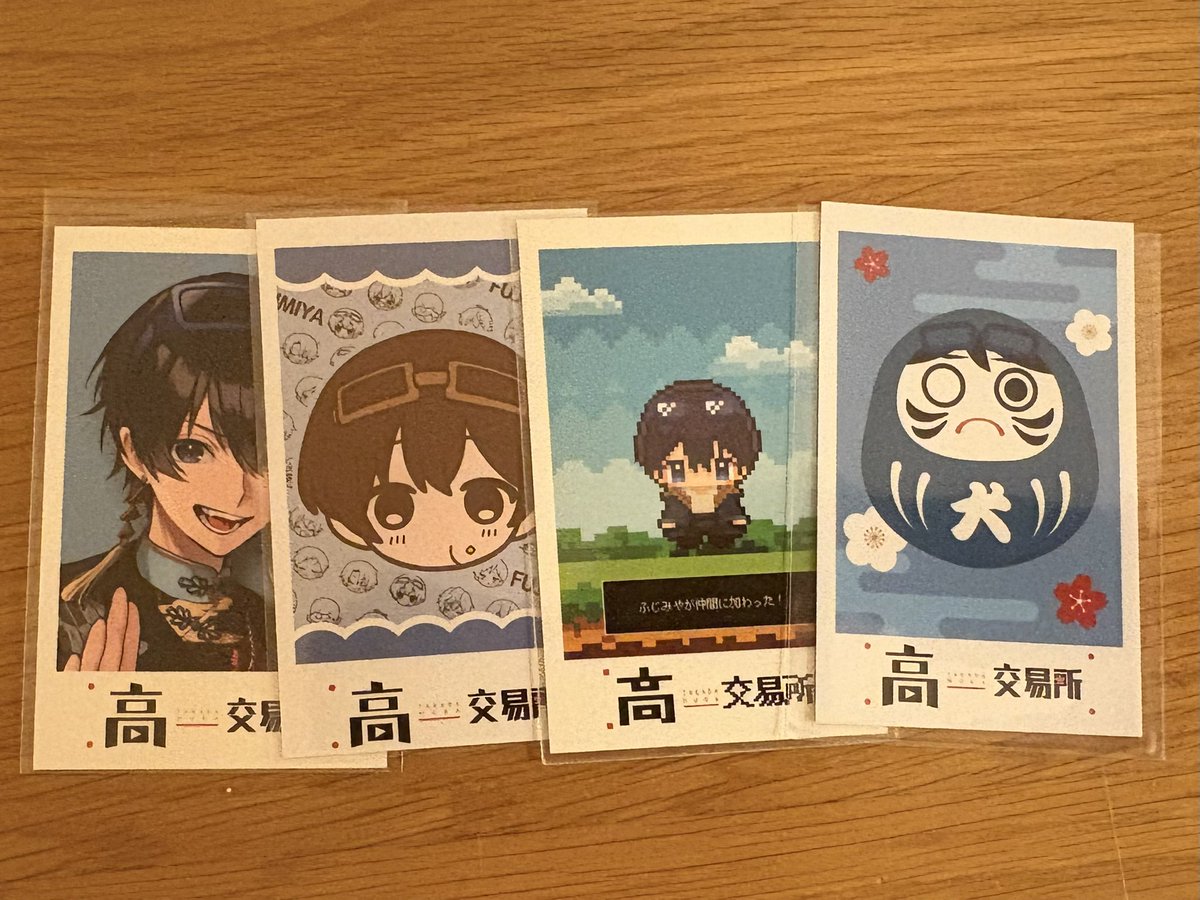 cd3_sc's tweet photo. 高田村 高田村交易所 交換 譲渡

求
3枚目以外の🥽特典各1(交易所、出張所)

譲
1、2枚目(缶バ最上段は全てホロ)

ホロは出張所優先

郵送>都内手渡し
 #高田村交易所交換譲渡 https://t.co/zxHBcKiDOo