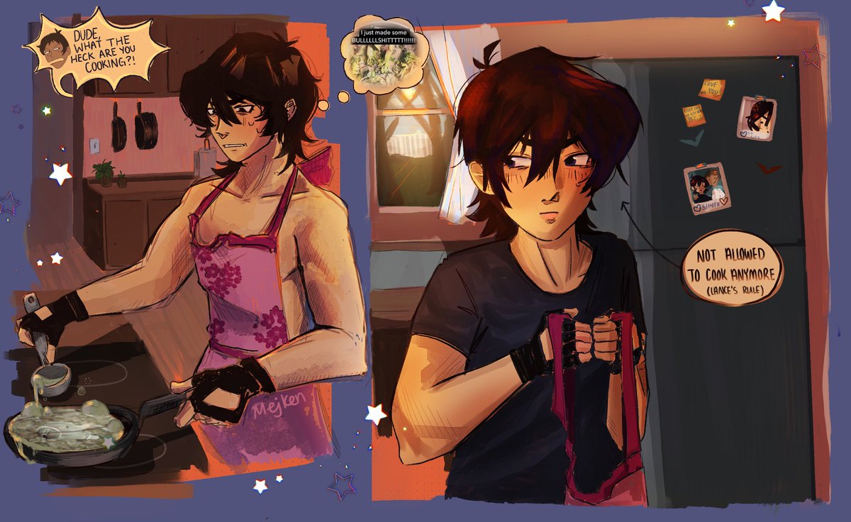 mejkens's tweet photo. he isn’t allowed in the kitchen anymore 

#klance #voltron https://t.co/2ESh6HoTlN