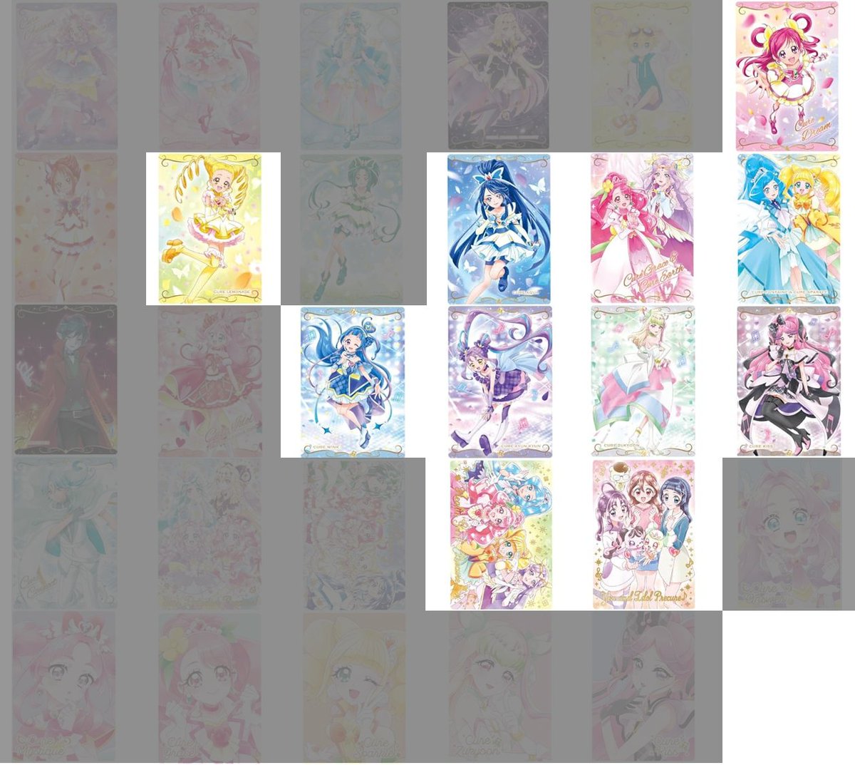 2ndmoon0712's tweet photo. 名探偵プリキュア
投票済証の郵送交換 or 都内手渡し(新宿、池袋等)
【求】くれあ (エリザ エクレール も応相談)
【譲】しるく、添付写真のグッズ ※複数可
◆極楽湯コラボ：アンサー、あんな
◆マリオンクレープコラボ：アンサー、エクレール
◆ウエハース13：添付写真のグレーアウト以外 https://t.co/LGnEXrbdSf
