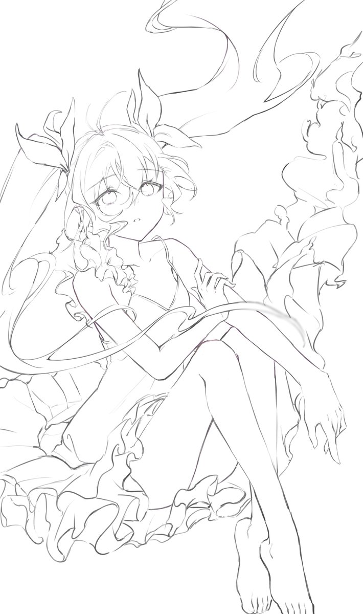 potepalette's tweet photo. 深海少女ミクちゃん、完成まで
ラフ→線画→キャラ塗り→背景＋加筆 https://t.co/NLvOWvTLCW