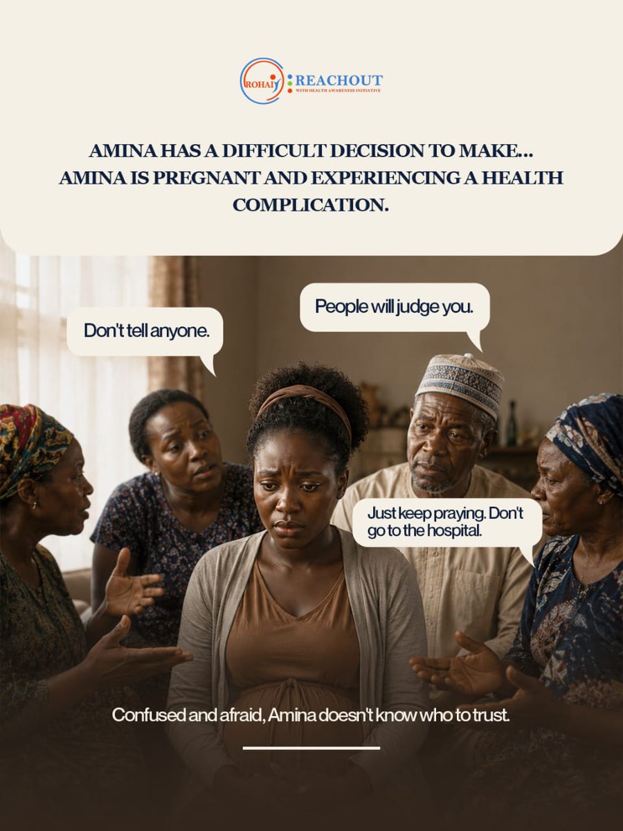 rohai_ng's tweet photo. Judgment delays care. Compassion saves lives.

Every woman deserves supportnot stigma.

Share this message. Help end health stigma.

#ROHAI #EndHealthStigma #MaternalHealth https://t.co/uagXPskQ7I