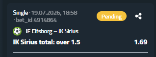 JSimIsHere's tweet photo. 🇸🇪Elfsborg vs IK Sirius
Prediction: Away TT o1.5
👉Sirius scored at least 2 goals last 2 league games
👉BTTS may hit but Elfsborg has been goal-shy recently
#BettingCommunity #FootballTips #BettingTips #FootballPredictions #MatchPredictions #SportsGambling #futbol https://t.co/uggrYAcRsR