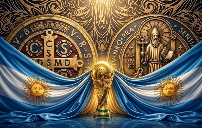 CrazzyHatt's tweet photo. "Crux Sacra Sit Mihi Lux!ñ. Non Draco Sit Mihi Dux. Vade Retro Satana. Nunquam Suade Mihi Vana. Sunt Mala Quae Libas. Ipse Venena Bibas."

Vamos @Argentina 🇦🇷💫 https://t.co/iWORcBo2kh