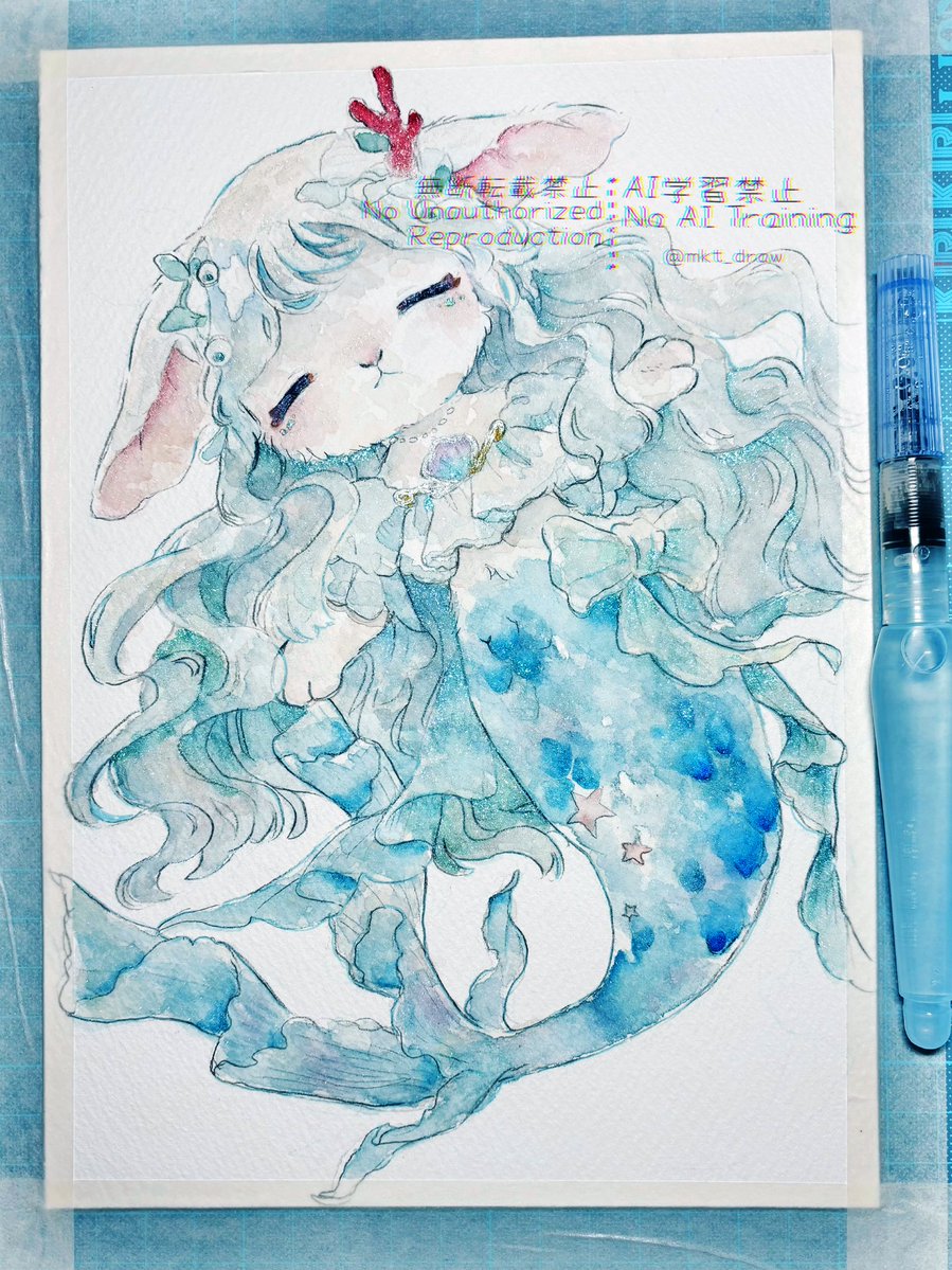mkt_draw's tweet photo. 海のゆりかご　#創作　#Watercolor https://t.co/qZB0NWdXny