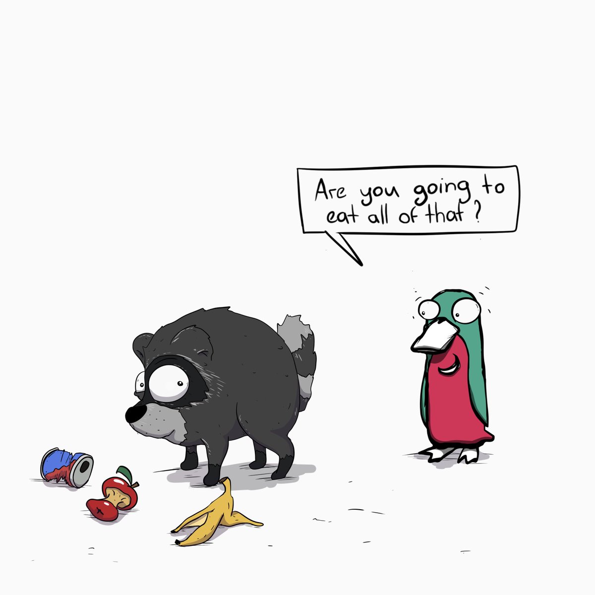 WassieOnETH's tweet photo. lil trash panda found dinner. https://t.co/h2BaaTPoNB