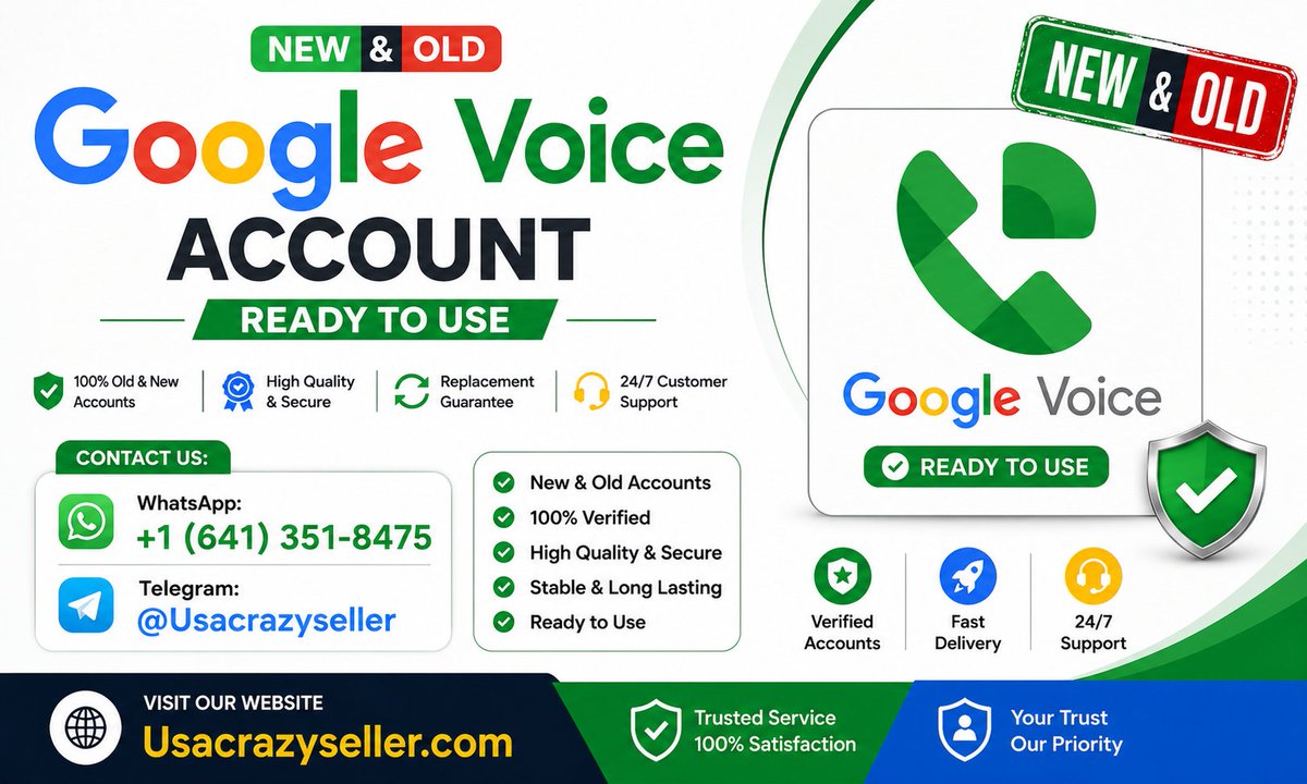 ricardo_ki5357's tweet photo. Trusted Google Voice Account for Online Registration
#GoogleVoice #GoogleVoiceAccount #TrustedGoogleVoice #OnlineRegistration #VirtualNumber #USAVirtualNumber #PhoneVerification #SMSVerification
Contact Us:
WhatsApp: +1 (641) 351-8475
Telegram: @Usacrazyseller https://t.co/kNahxkd95F