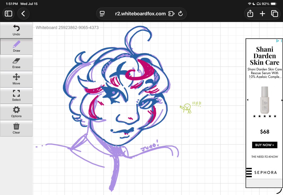 simplybluu's tweet photo. whiteboard doodles of robert robertson the third &amp; juno &amp; milkywave :333 https://t.co/yX4dxPh3rX