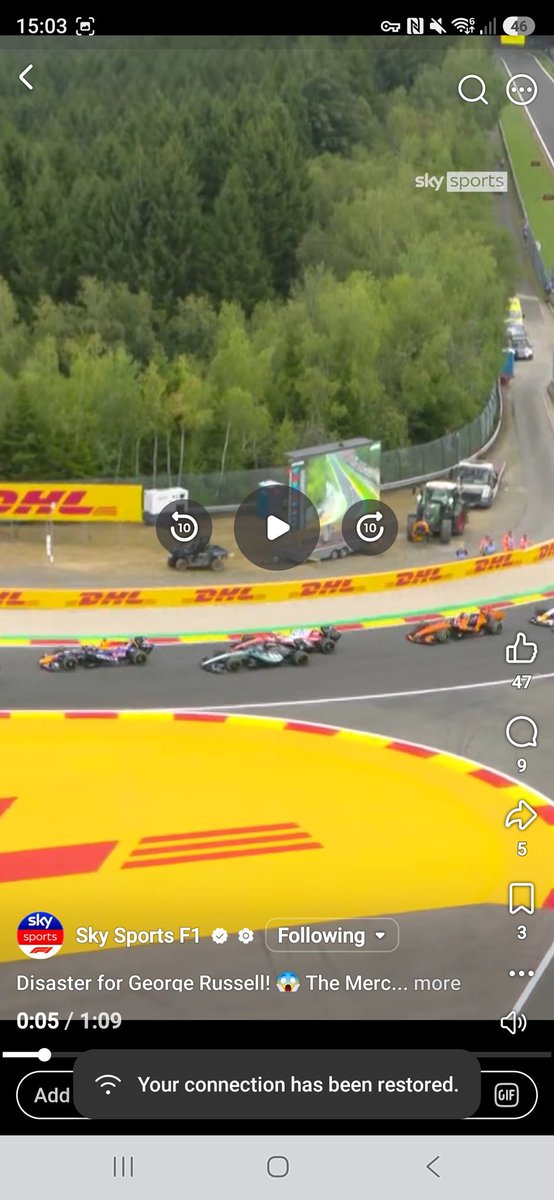 Daniel_McA's tweet photo. @MBrundleF1 I fail to see how Lewis is at fault here... He's on the exact same line as the racers around him... George is the one who had space to yield!! https://t.co/3wkty1dtbf