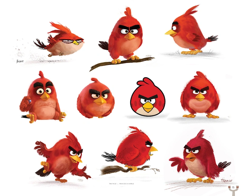 OddABFacts's tweet photo. Various early designs of Red from The Angry Birds Movie. https://t.co/Rp7n5eafDm