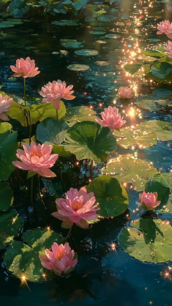 silenttearthh's tweet photo. Dance of Water Lilies: Sunset Magic https://t.co/Ad9NYmjTjw