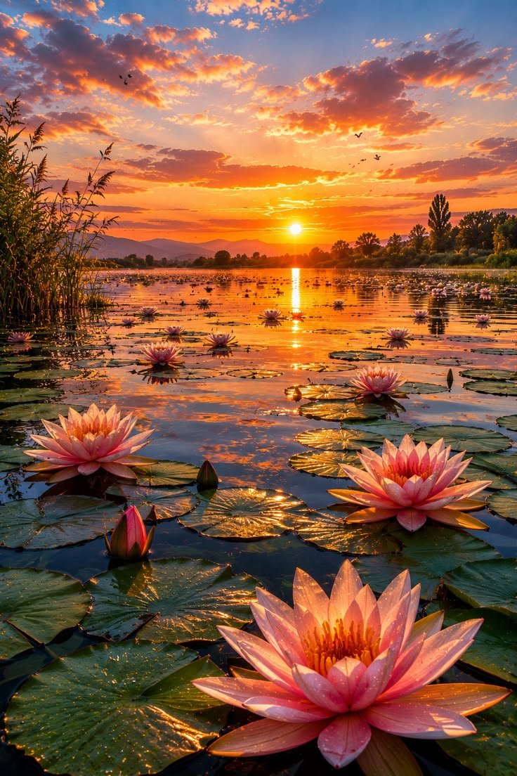 silenttearthh's tweet photo. Dance of Water Lilies: Sunset Magic https://t.co/Ad9NYmjTjw