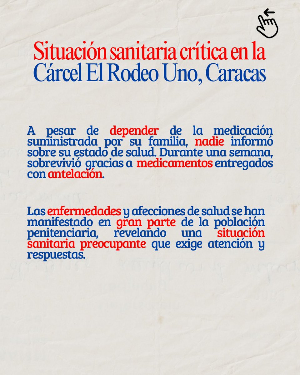 loresblog's tweet photo. Actualización de estado de salud de mi padre, preso político, Gral. Héctor Hernández Da Costa, recluido en la cárcel El Rodeo Uno, donde se negaron a dar traslado hospitalario. Tanto la defensoría del pueblo como la juez Angélica Hernández Carmona le negaron el derecho de salud https://t.co/uYd51WDs89