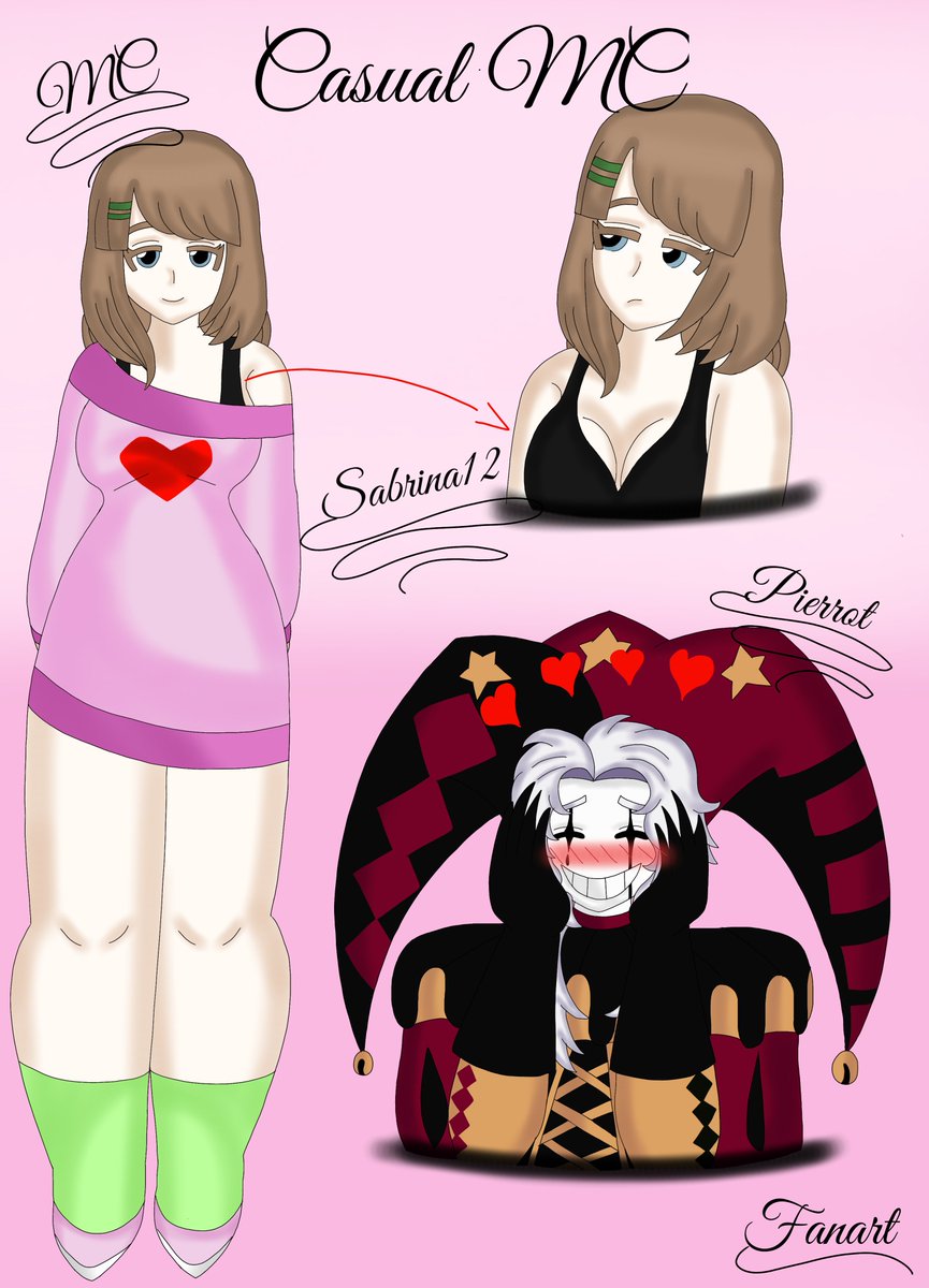 FreakSoftQueen's tweet photo. 🌹🌹My MC Casual outfit showcase, what do you think? I think Pierrot also loves her outfit, it looks cute.🩷❤️✨🌹🌹

#Thefreakcircus
#Tfc
#Mc
#Tfmc
#Pierrot
#Tfcpierrot https://t.co/xWneuQOBsQ