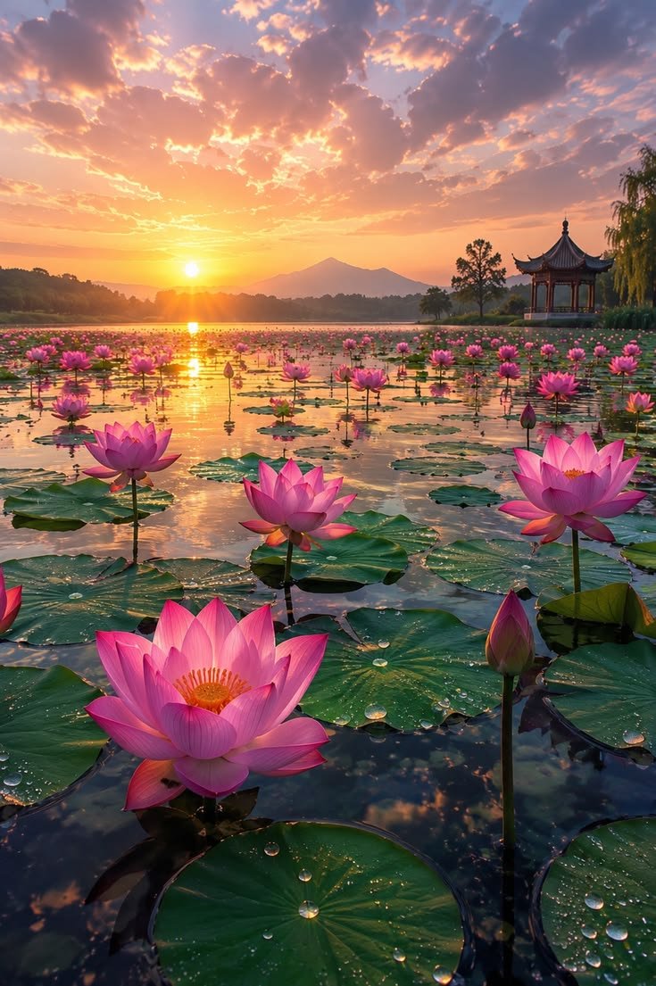 silenttearthh's tweet photo. Dance of Water Lilies: Sunset Magic https://t.co/Ad9NYmjTjw
