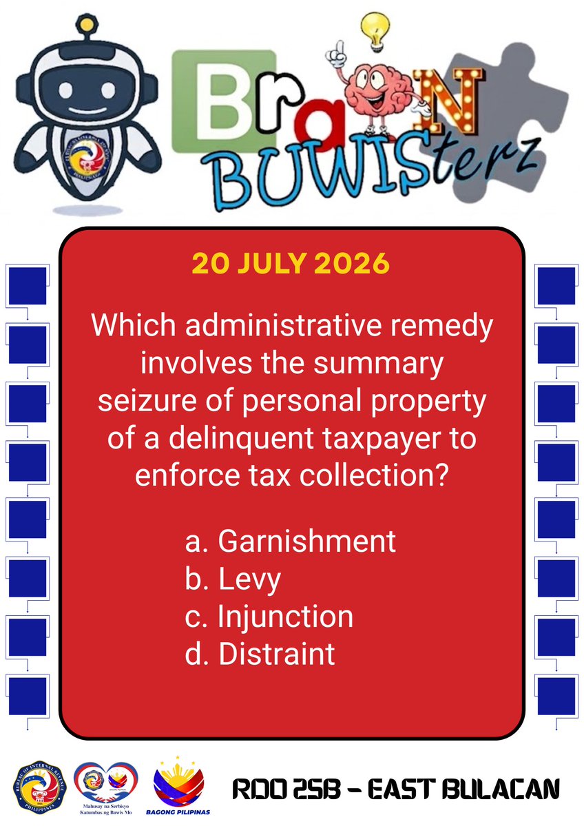 birgovph_rdo25b's tweet photo. It's Brain BUWISterz time!

Multiple choice! 

Comment down the correct answer to the question below and get a chance to win P100 GCash or Mobile Load! 2 winners will be chosen at the end of the day!  

Don't forget to like, follow and share! 

#rdo25b 
#rdo25bBrainBUWISterz https://t.co/LEmB8VJZk8
